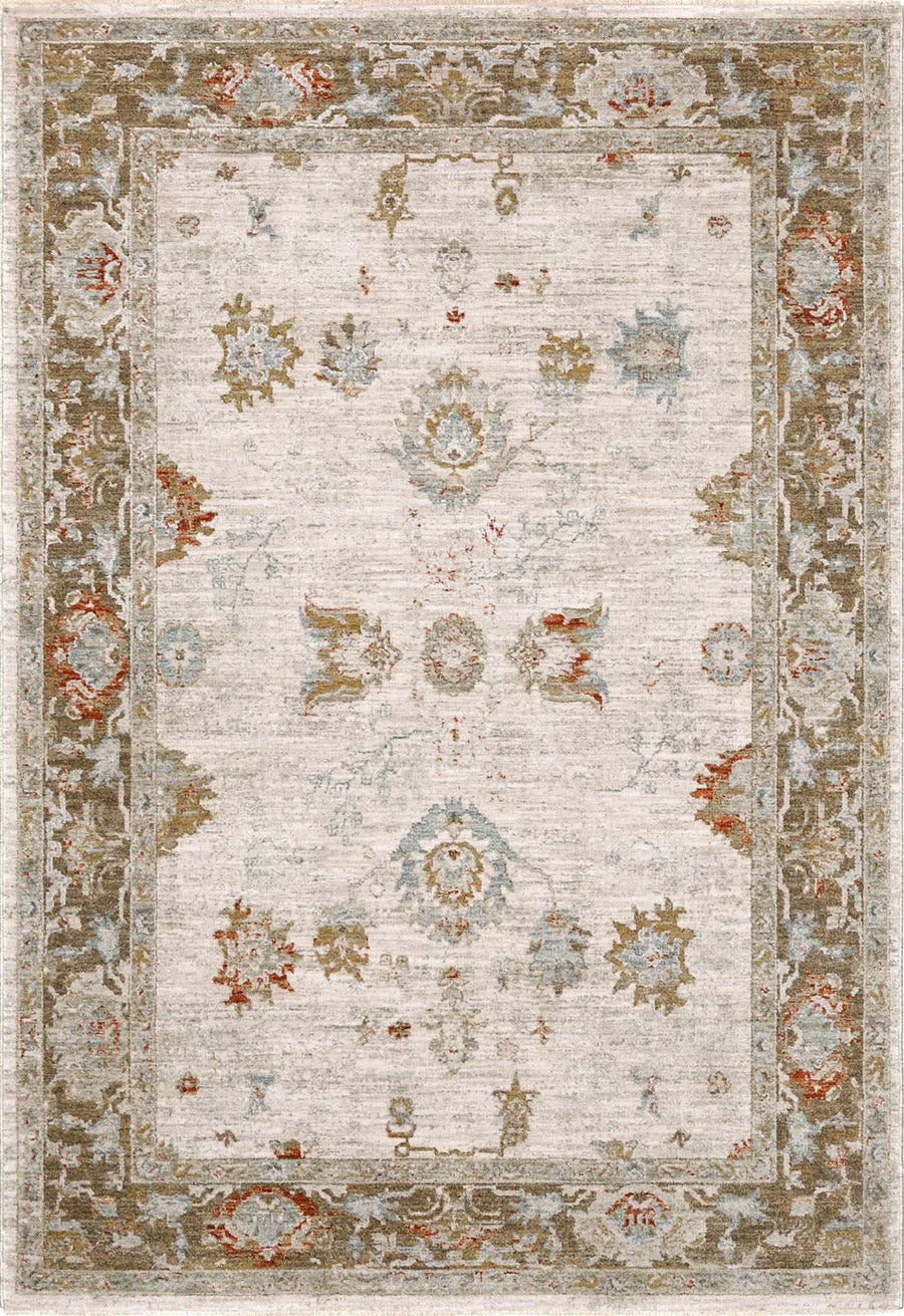 Elloree Traditional Style Ivory And Brown Area Rug - The Rug Decor