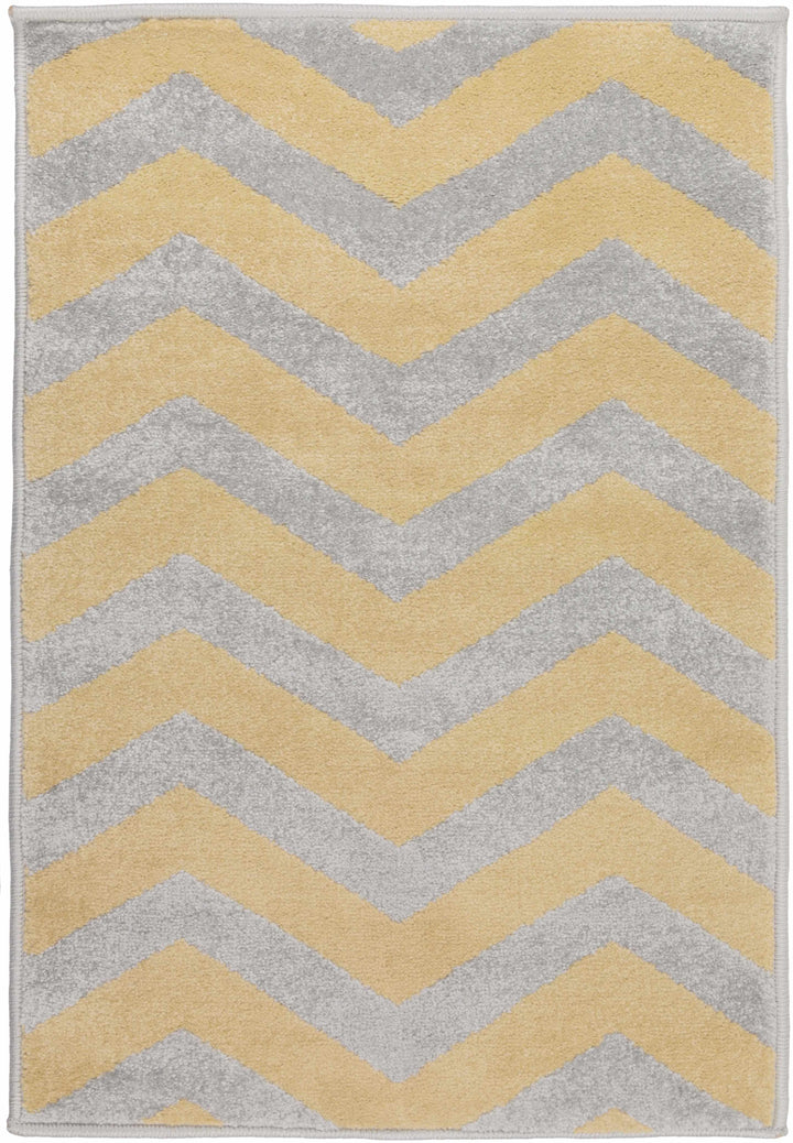 Eloy Modern Geometrical Design Mustard And Gray Area Rug
