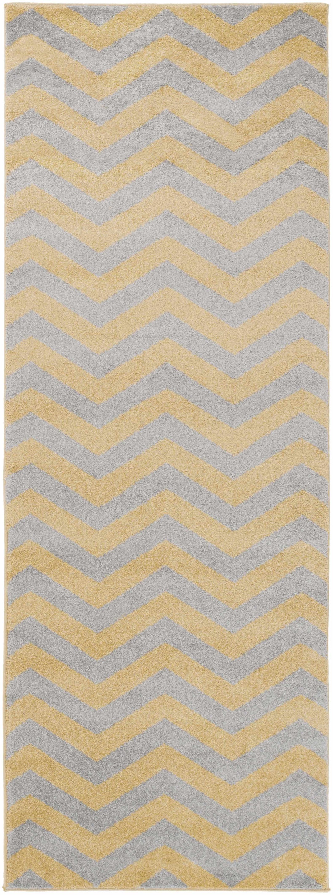 Eloy Modern Geometrical Design Mustard And Gray Area Rug