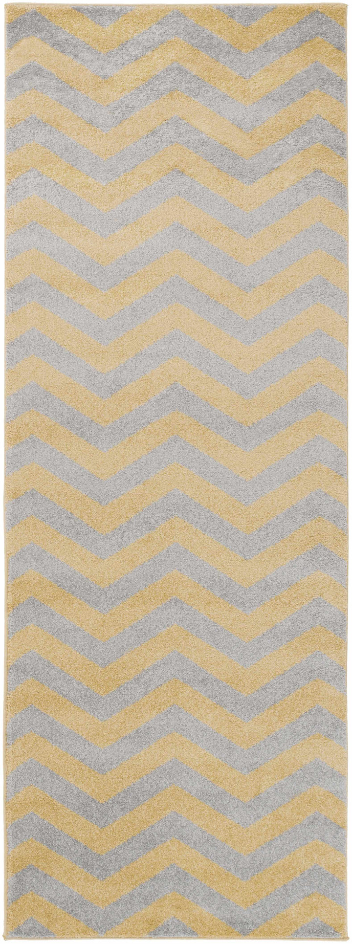 Eloy Modern Geometrical Design Mustard And Gray Area Rug