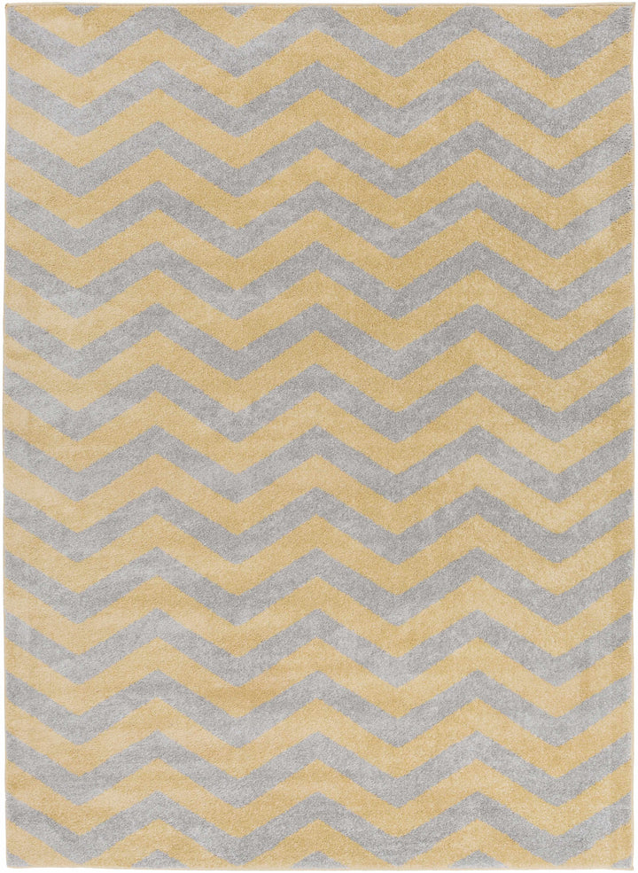 Eloy Modern Geometrical Design Mustard And Gray Area Rug