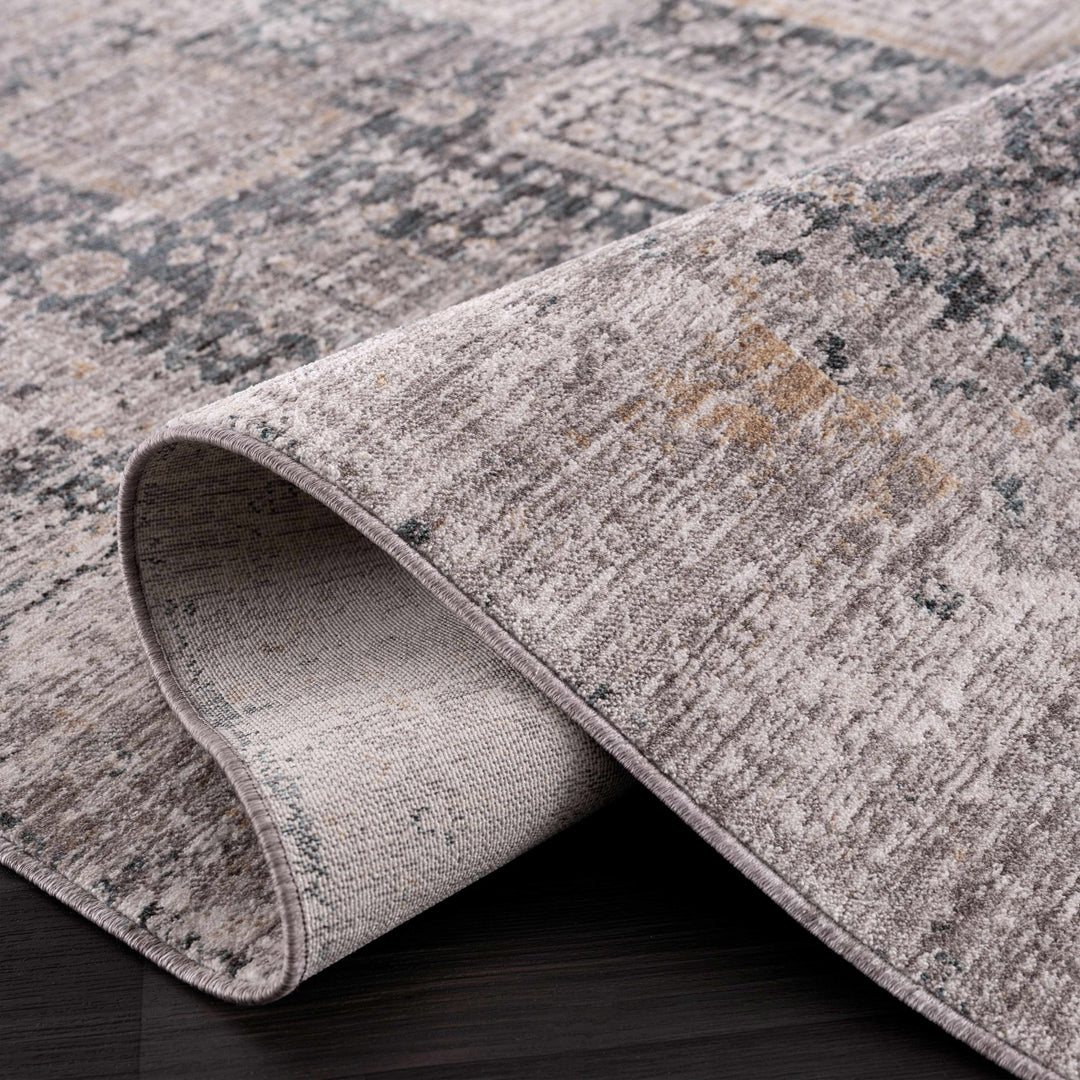 Elsu Traditional Style Brown And Gray Area Rug - The Rug Decor
