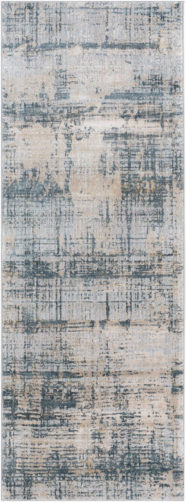 Contemporary Abstract Gray Machine Woven Rug