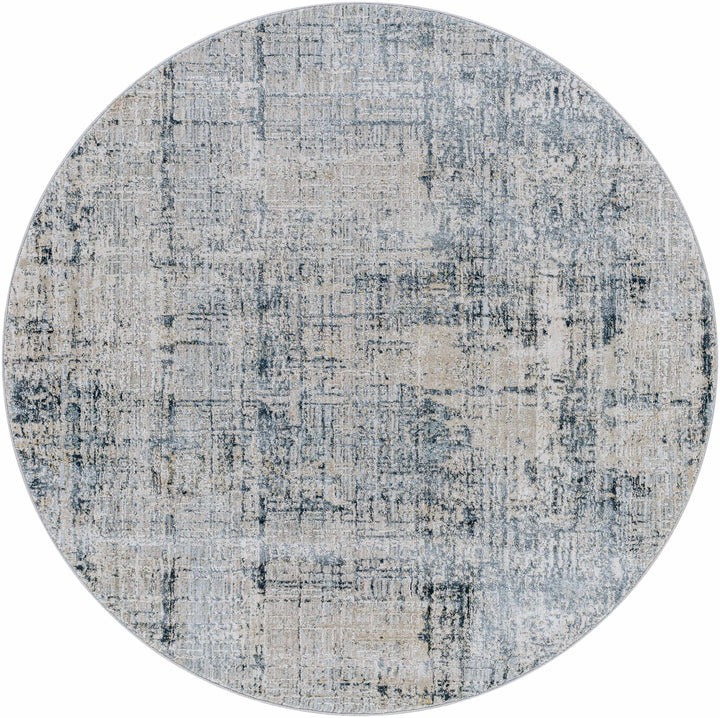 Contemporary Abstract Gray Machine Woven Rug