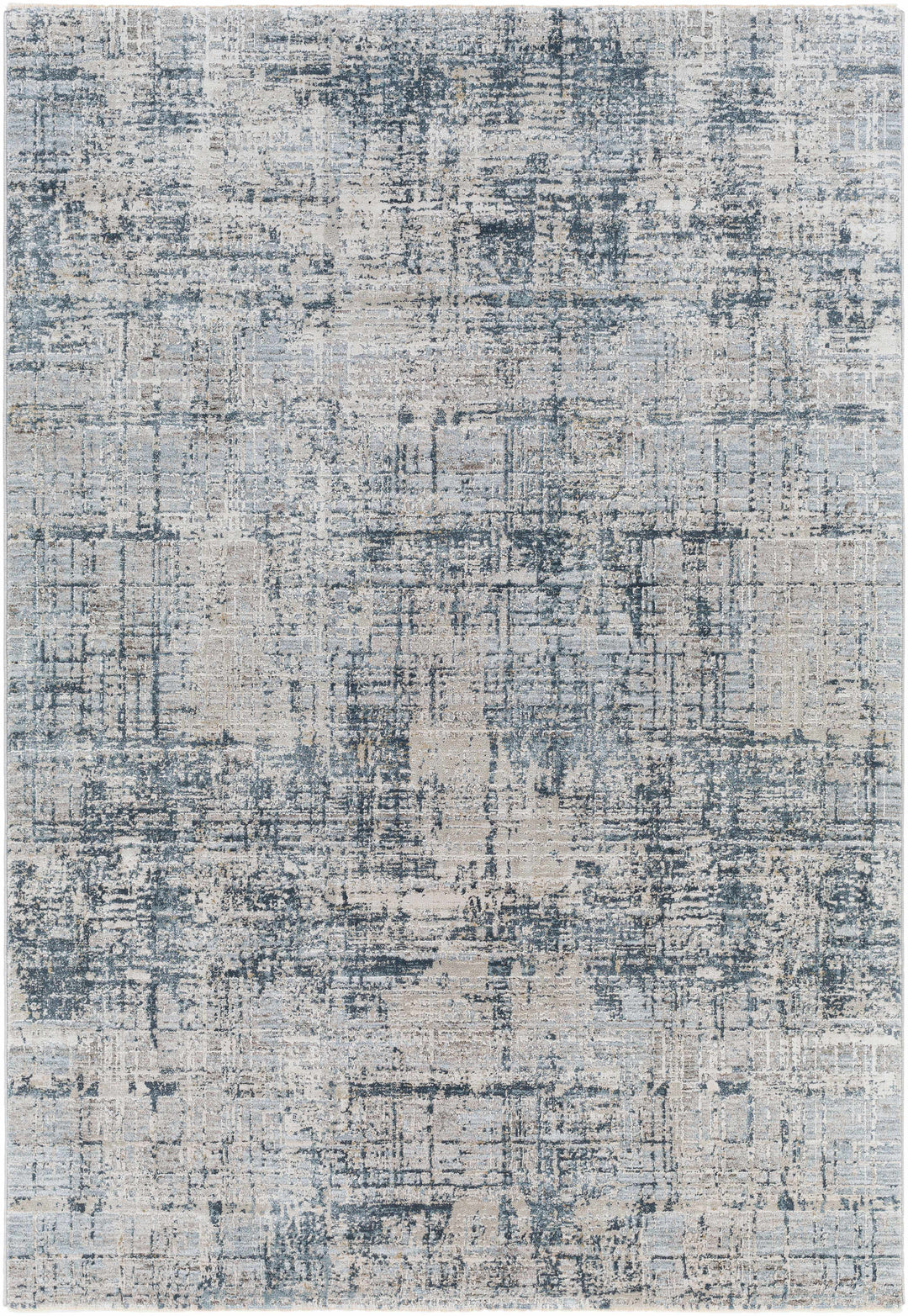 Contemporary Abstract Gray Machine Woven Rug