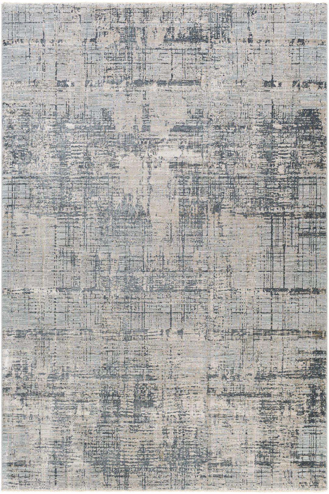 Contemporary Abstract Gray Machine Woven Rug