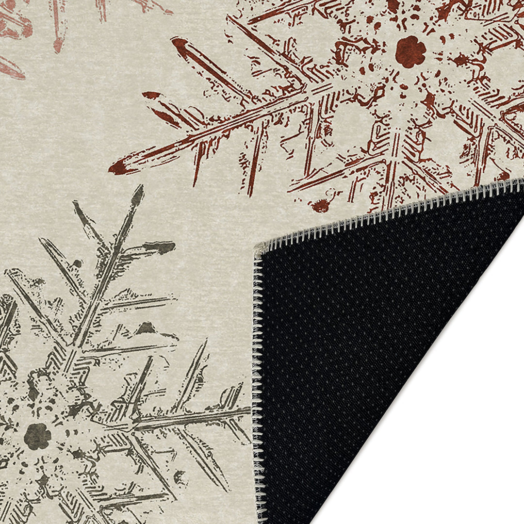 Elvian Christmas Beige Machine Washable Cotton Area Rug - The Rug Decor