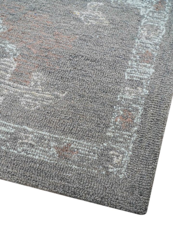 Elvin Custom Made Traditional Oushak Gray Hand Tufted wool rug - The Rug Decor