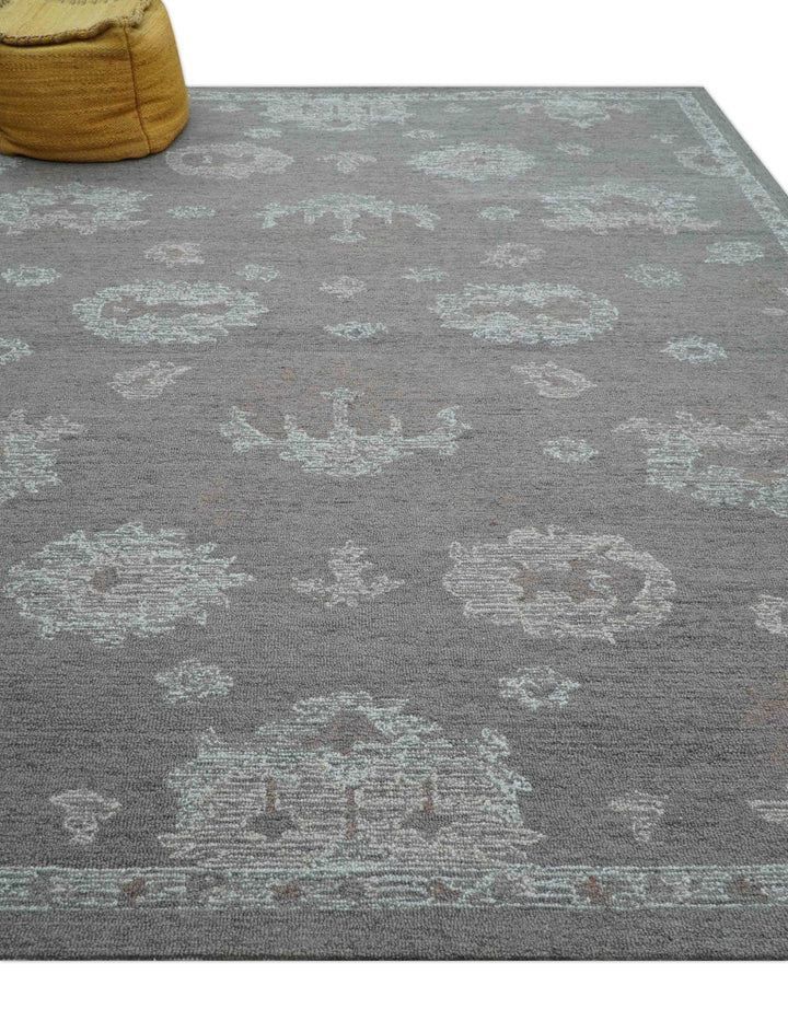 Elvin Custom Made Traditional Oushak Gray Hand Tufted wool rug - The Rug Decor