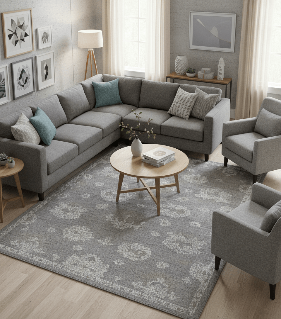 Elvin Custom Made Traditional Oushak Gray Hand Tufted wool rug - The Rug Decor