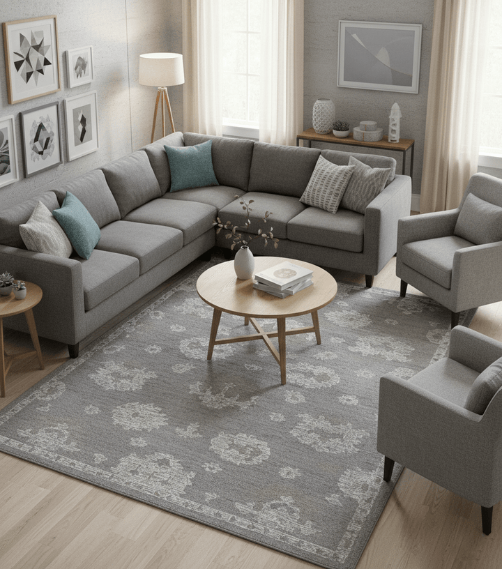 Elvin Custom Made Traditional Oushak Gray Hand Tufted wool rug - The Rug Decor