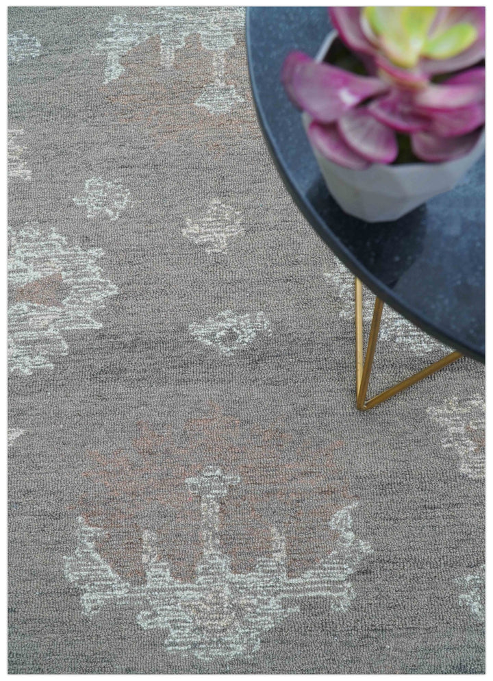 Elvin Custom Made Traditional Oushak Gray Hand Tufted wool rug - The Rug Decor