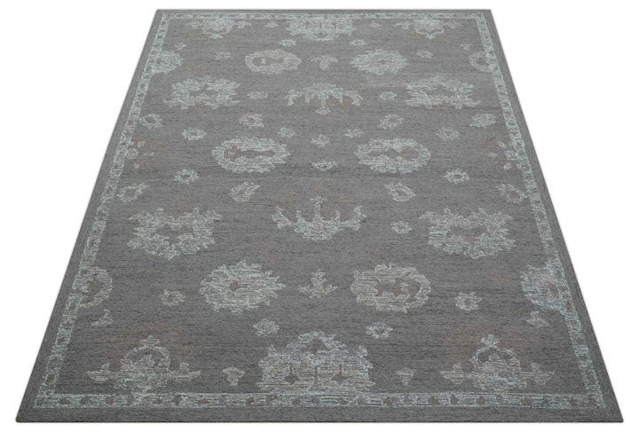 Elvin Custom Made Traditional Oushak Gray Hand Tufted wool rug - The Rug Decor
