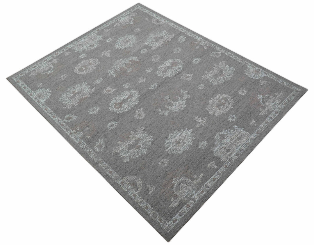 Elvin Custom Made Traditional Oushak Gray Hand Tufted wool rug - The Rug Decor
