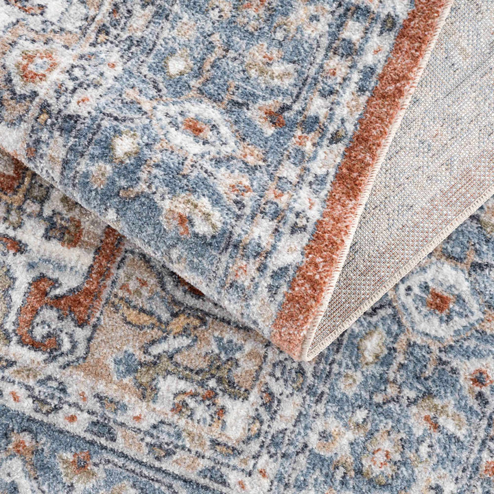 Ember Oriental Design Rust And Gray Washable Rug - The Rug Decor