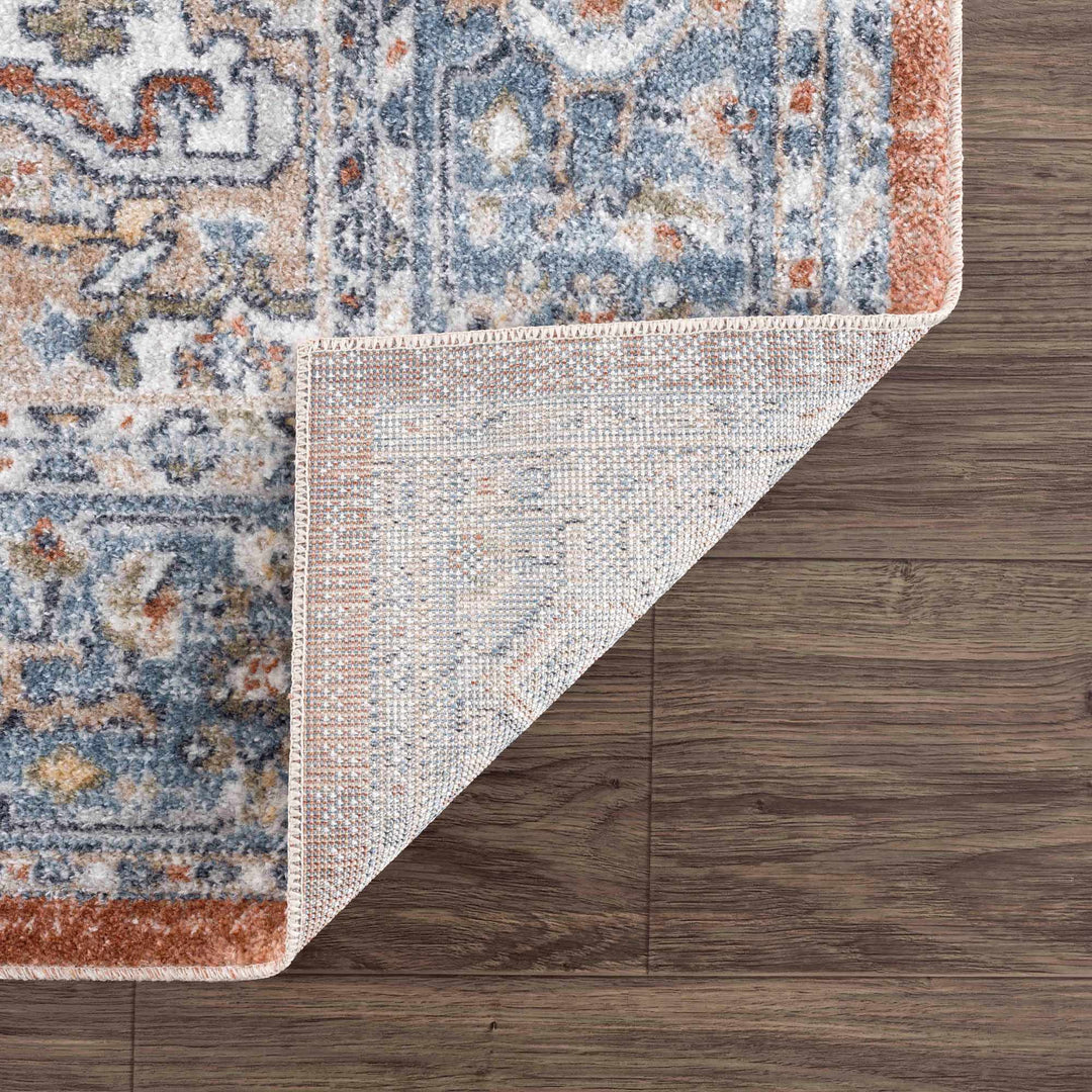 Ember Oriental Design Rust And Gray Washable Rug - The Rug Decor