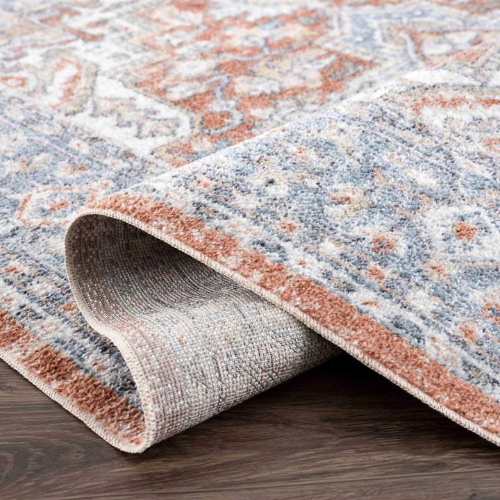 Ember Oriental Design Rust And Gray Washable Rug - The Rug Decor