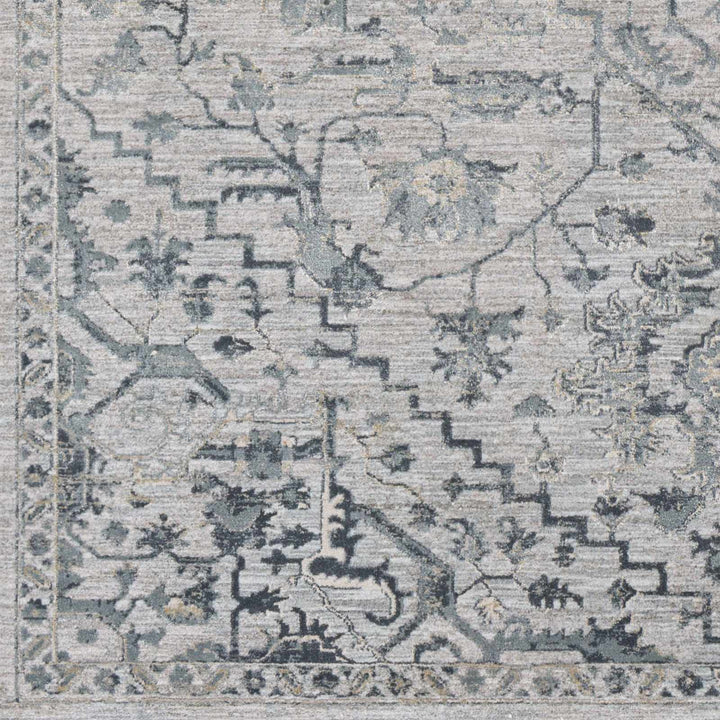 Embsay Traditional Medallion Design Gray And Blue Area Rug