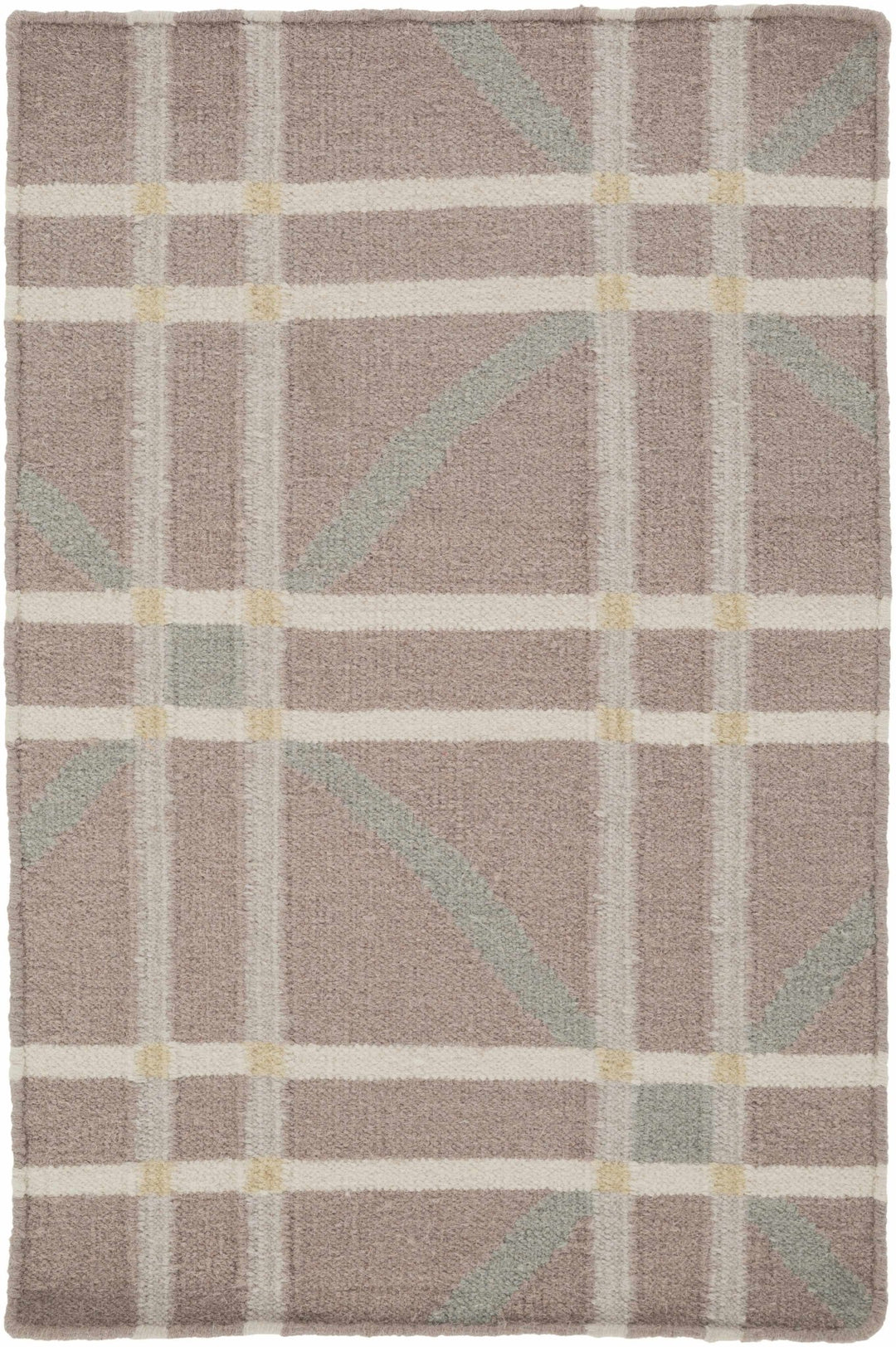 Emden Modern Geometric Design Taupe And Ivory Hand Woven Wool Rug - The Rug Decor