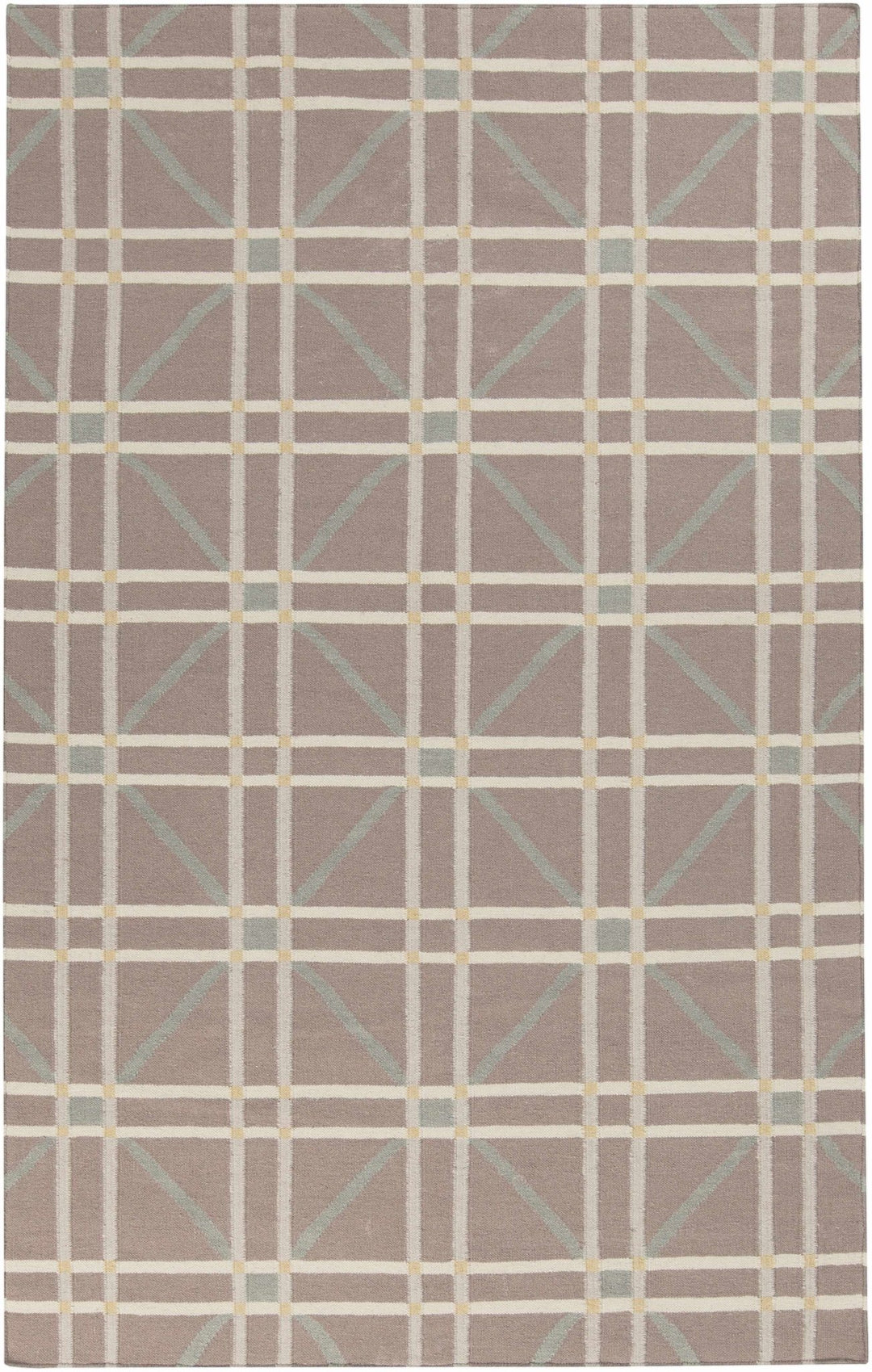 Emden Modern Geometric Design Taupe And Ivory Hand Woven Wool Rug - The Rug Decor