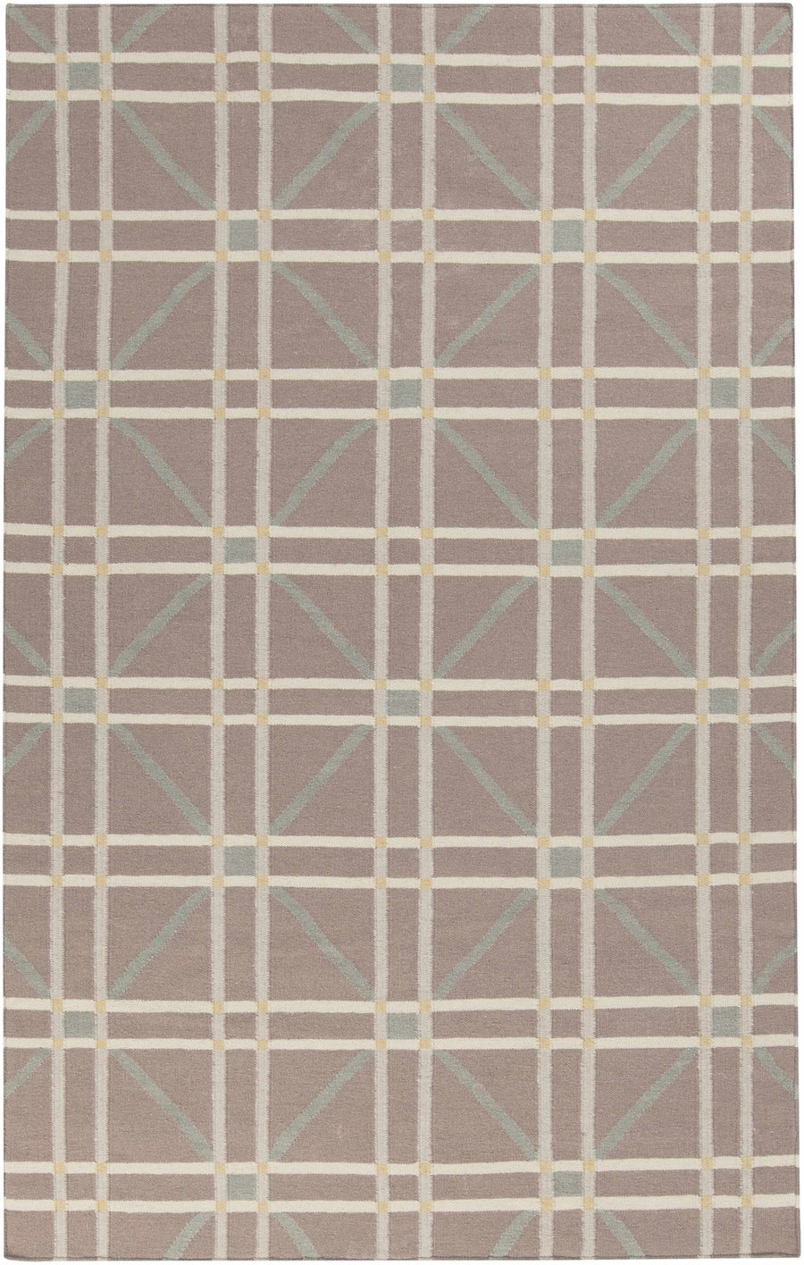 Emden Modern Geometric Design Taupe And Ivory Hand Woven Wool Rug - The Rug Decor