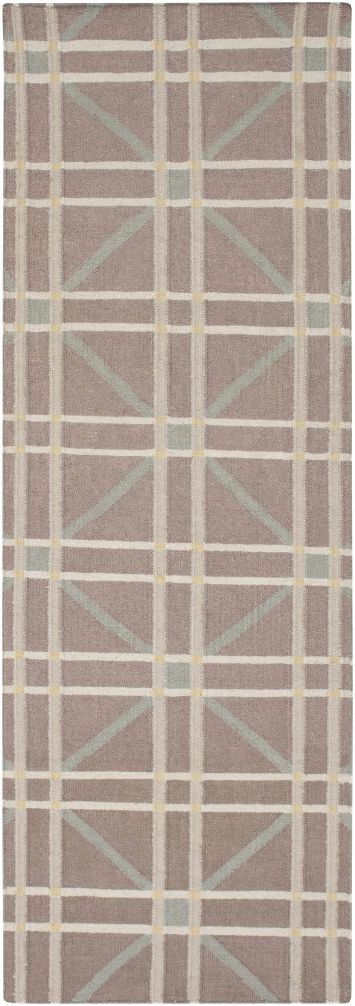 Emden Modern Geometric Design Taupe And Ivory Hand Woven Wool Rug - The Rug Decor