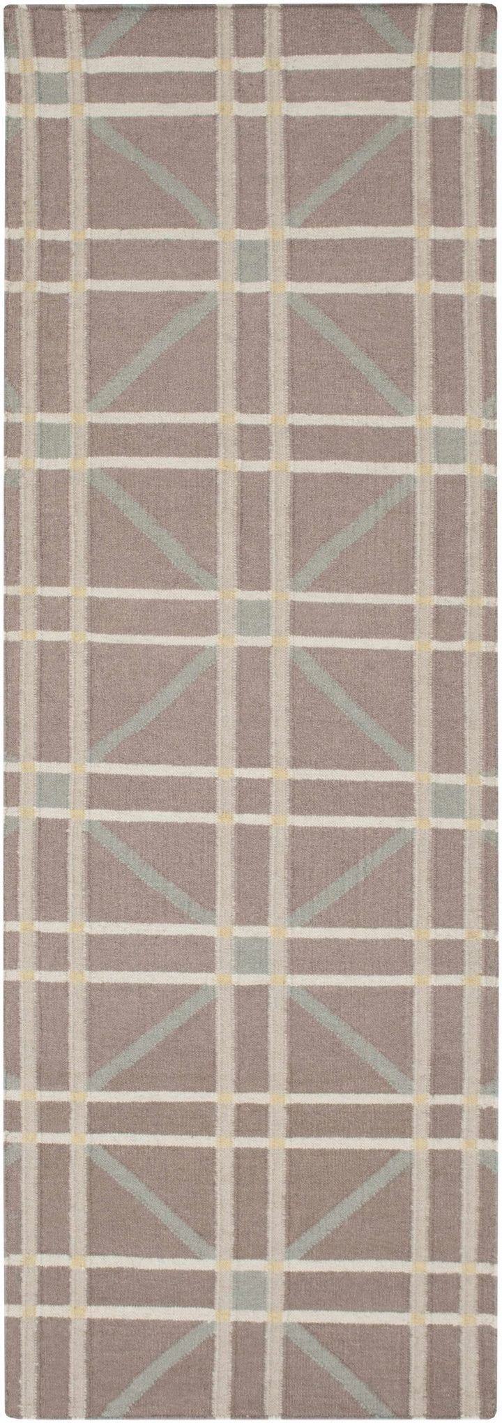 Emden Modern Geometric Design Taupe And Ivory Hand Woven Wool Rug - The Rug Decor