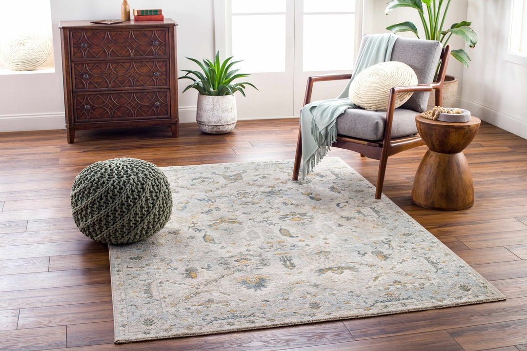 Emile Traditional Style Beige And Teal Rug - The Rug Decor