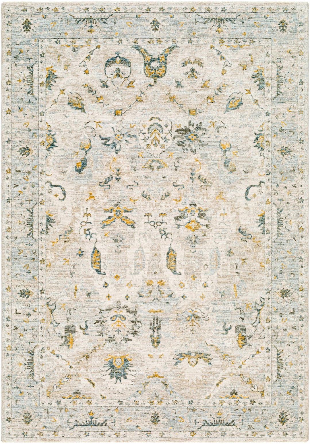 Emile Traditional Style Beige And Teal Rug - The Rug Decor
