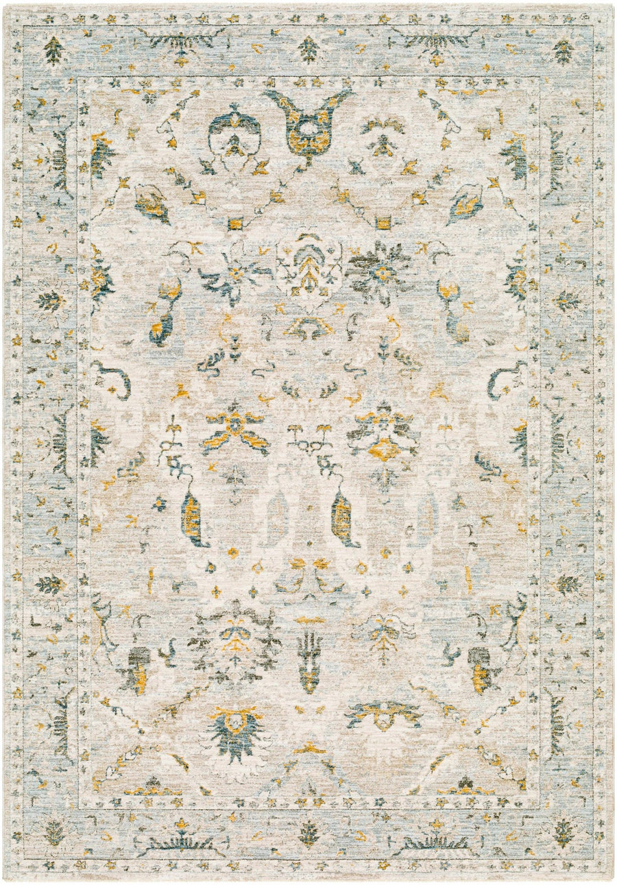 Emile Traditional Style Beige And Teal Rug - The Rug Decor