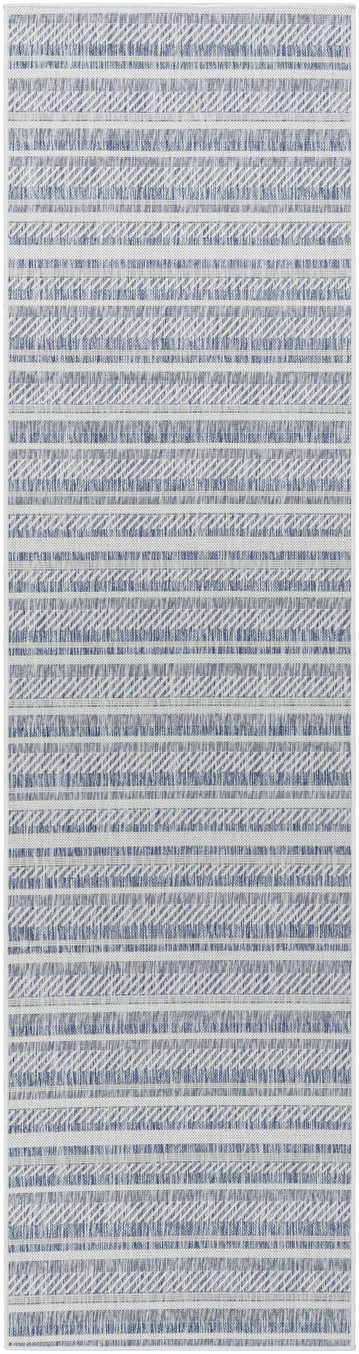 Emirgazi Modern Stripe Pattern Blue Outdoor Rug