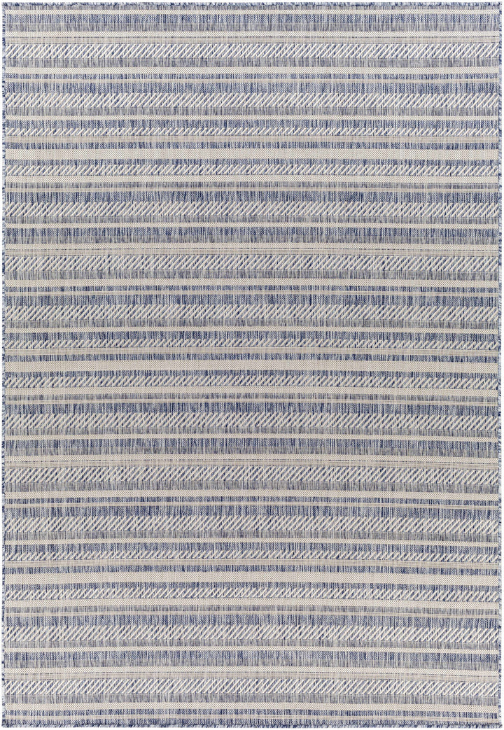 Emirgazi Modern Stripe Pattern Blue Outdoor Rug