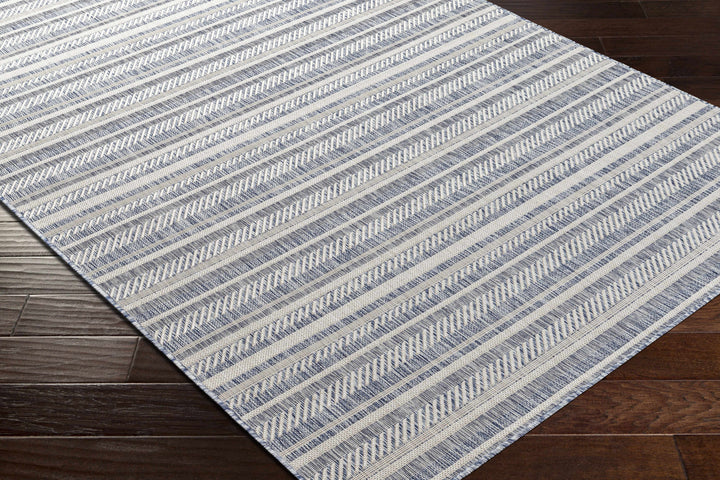 Emirgazi Modern Stripe Pattern Blue Outdoor Rug