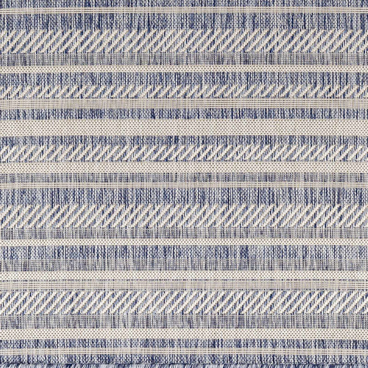 Emirgazi Modern Stripe Pattern Blue Outdoor Rug