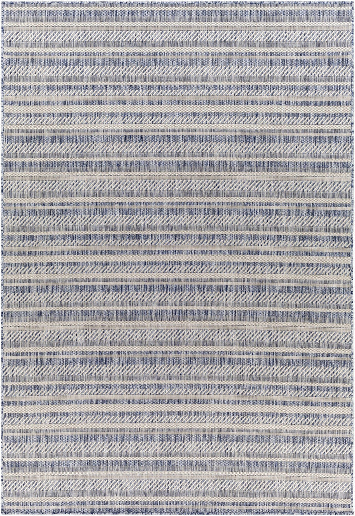 Emirgazi Modern Stripe Pattern Blue Outdoor Rug - The Rug Decor