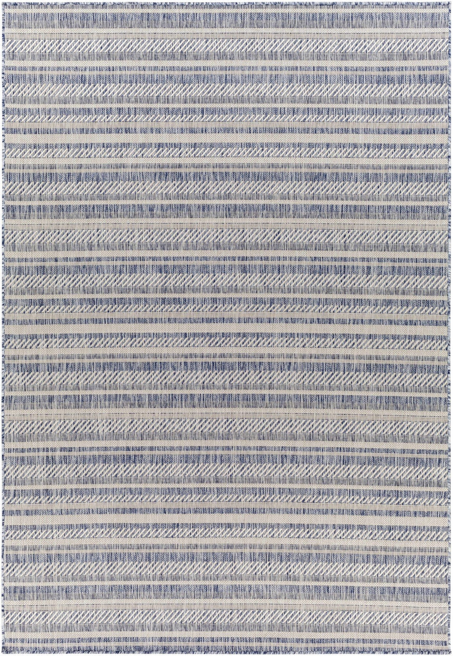 Emirgazi Modern Stripe Pattern Blue Outdoor Rug - The Rug Decor