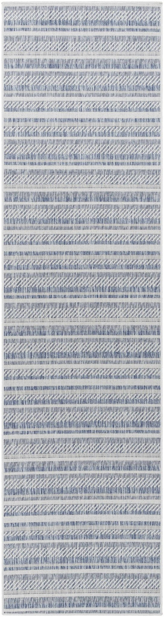 Emirgazi Modern Stripe Pattern Blue Outdoor Rug - The Rug Decor