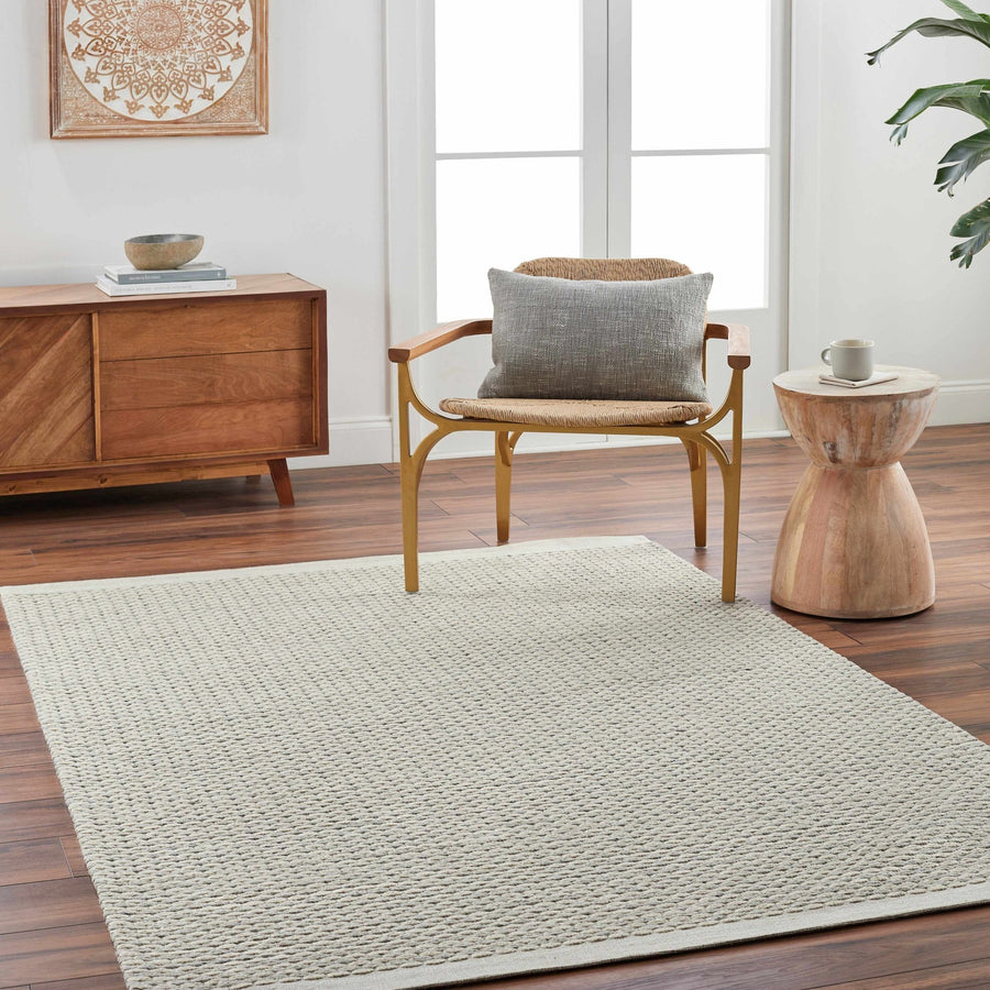 Emlen Beachhouse Traditional Style Beige Hand Woven Wool Rug - The Rug Decor