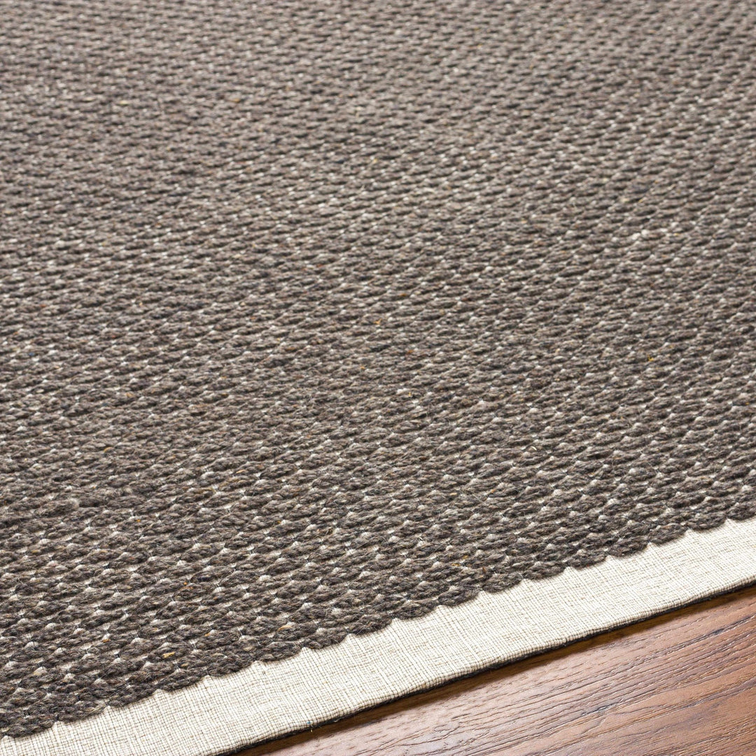 Emlen Nutmeg Style Gray And Charcoal Hand Woven Wool Rug - The Rug Decor