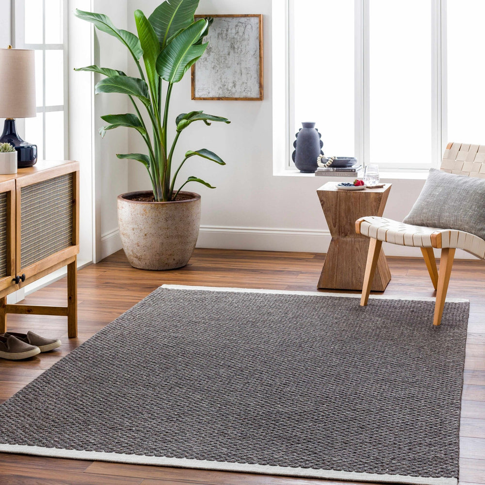 Emlen Nutmeg Style Gray And Charcoal Hand Woven Wool Rug - The Rug Decor