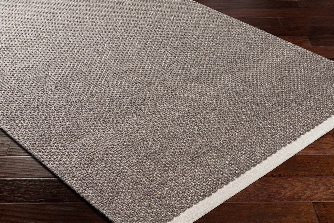 Emlen Nutmeg Style Gray And Charcoal Hand Woven Wool Rug - The Rug Decor