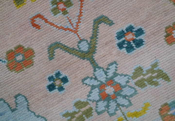 Emmy Custom Made Traditional Design Peach Hand Knotted Wool Rug - The Rug Decor
