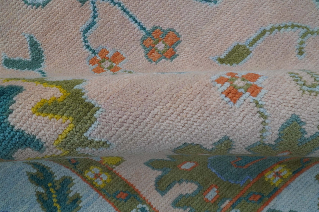 Emmy Custom Made Traditional Design Peach Hand Knotted Wool Rug - The Rug Decor