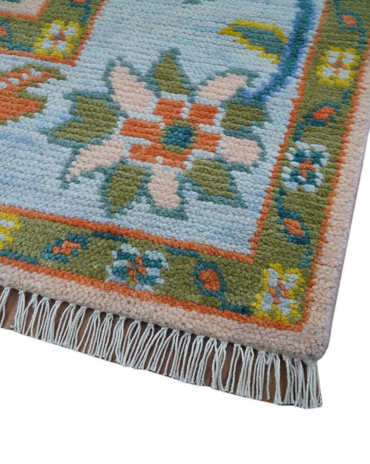 Emmy Custom Made Traditional Design Peach Hand Knotted Wool Rug - The Rug Decor
