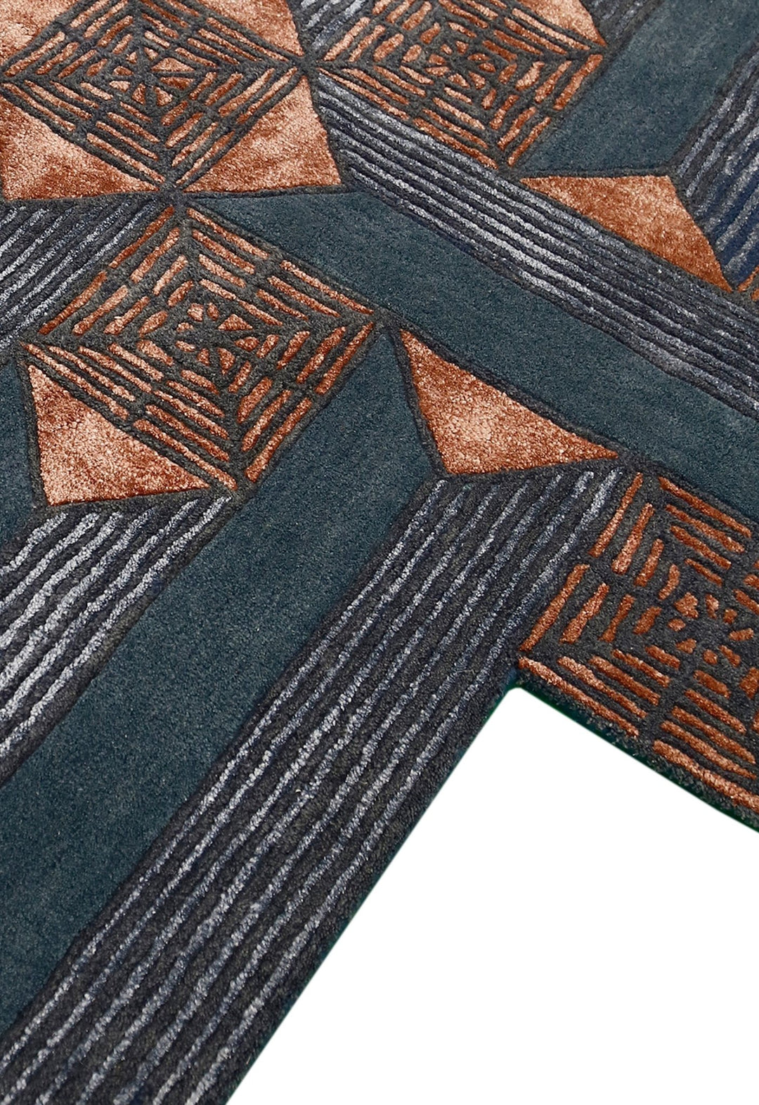 Empress Modern Geometrical Style Gray Hand Tufted 5x8 Wool Rug - The Rug Decor