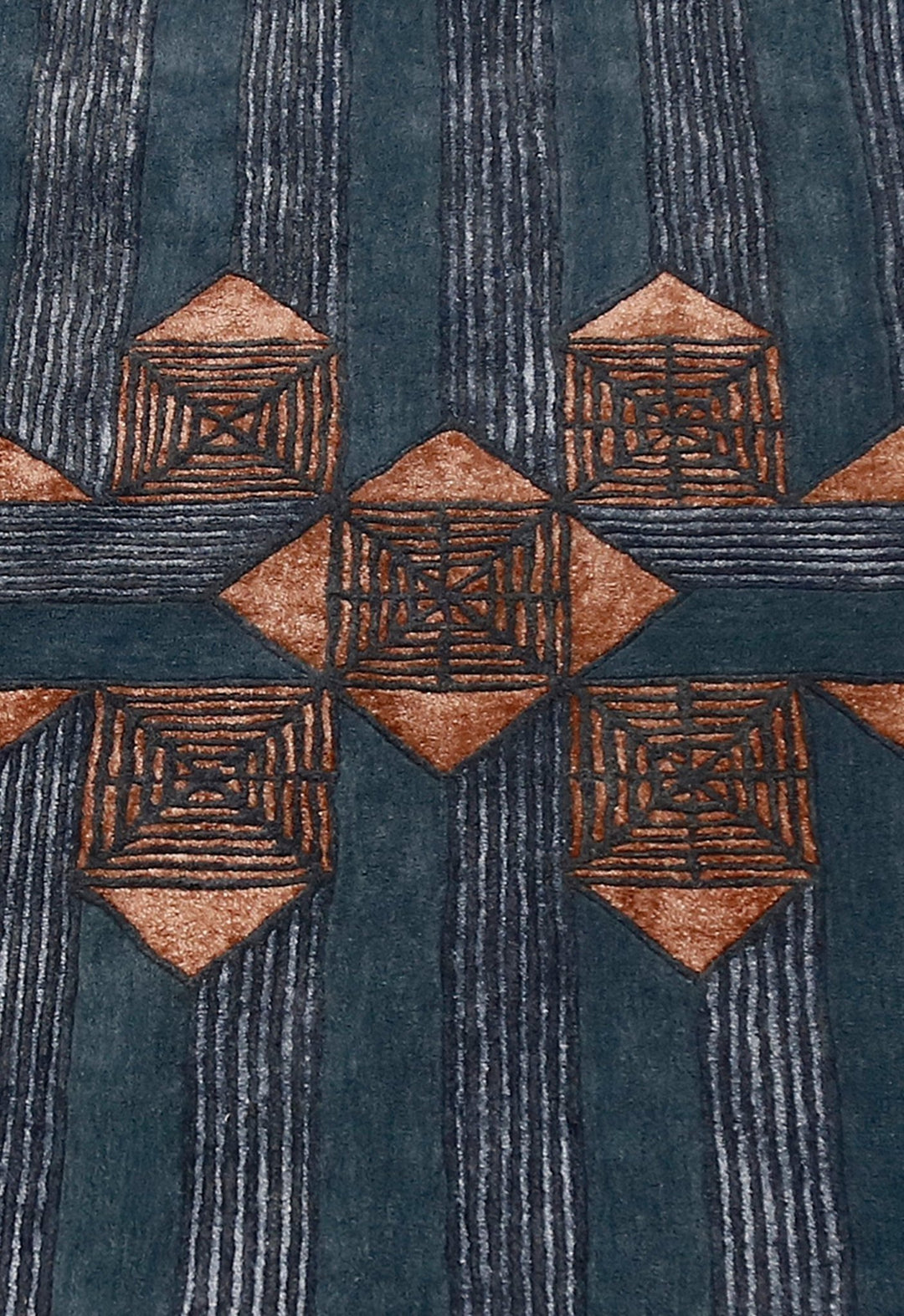 Empress Modern Geometrical Style Gray Hand Tufted 5x8 Wool Rug - The Rug Decor