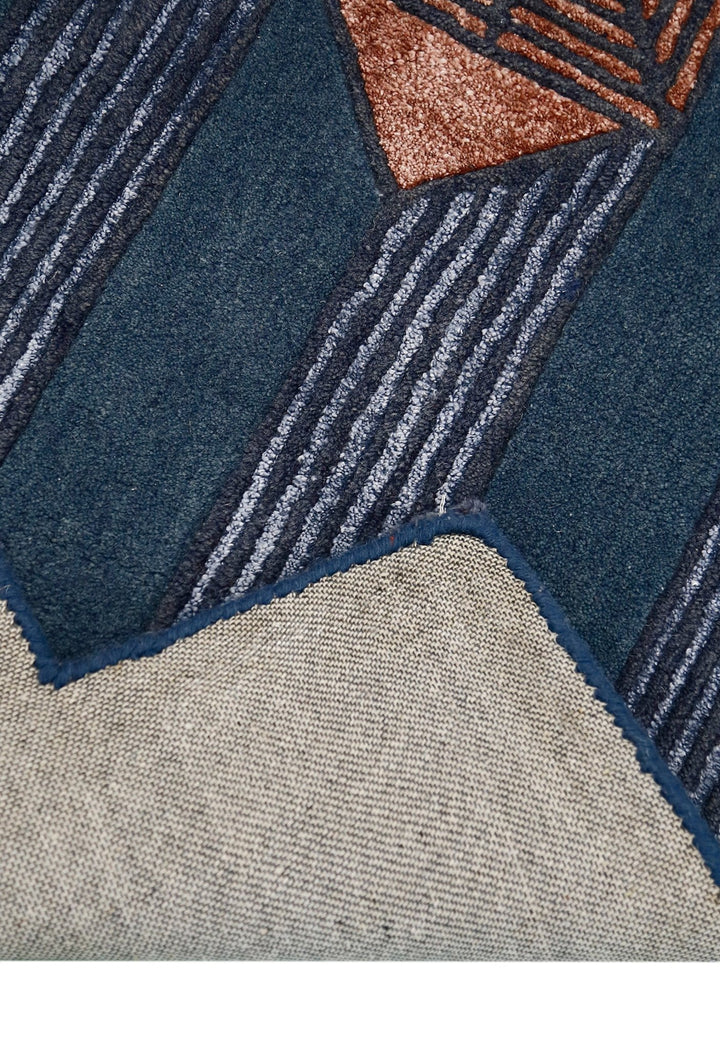 Empress Modern Geometrical Style Gray Hand Tufted 5x8 Wool Rug - The Rug Decor