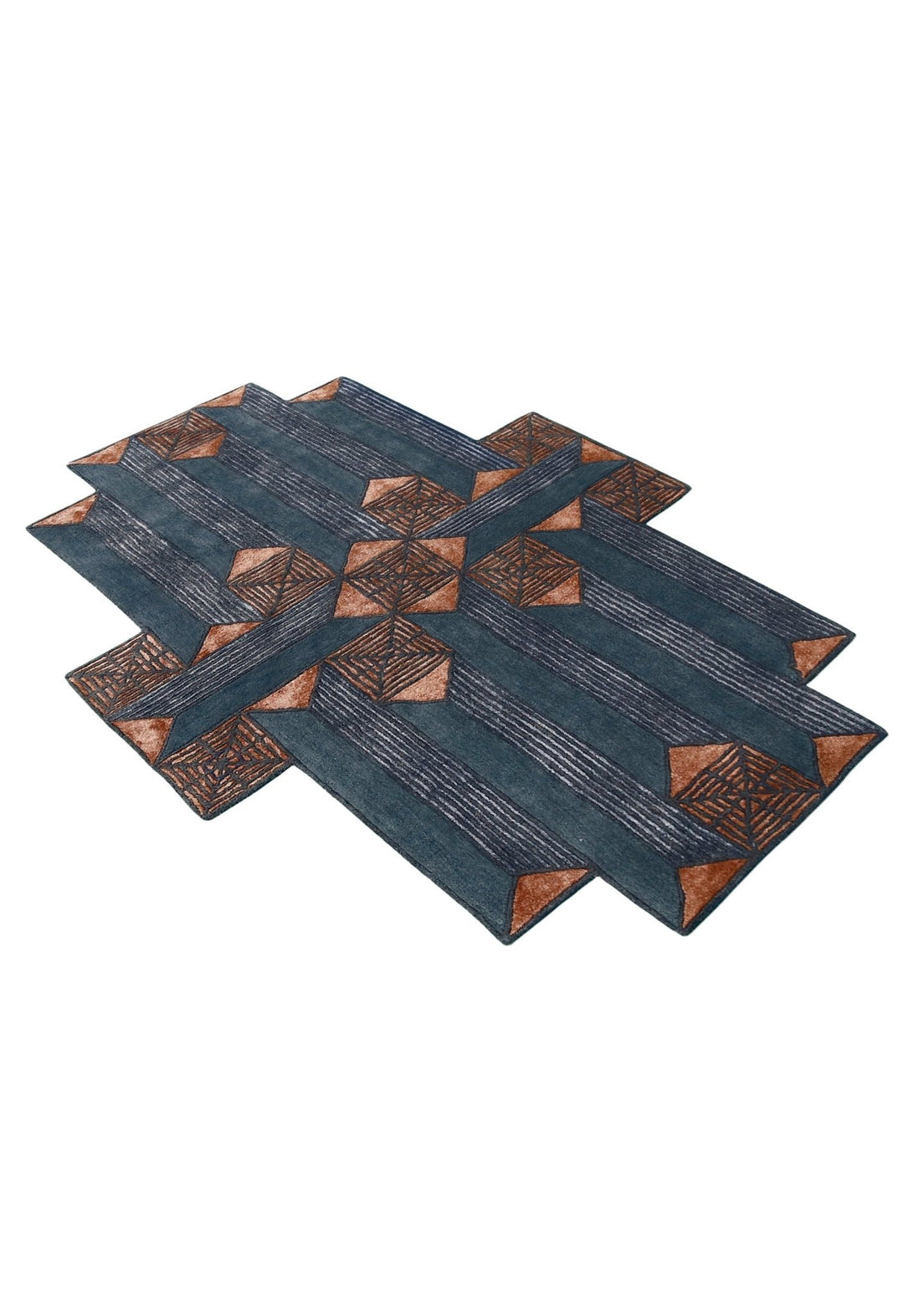 Empress Modern Geometrical Style Gray Hand Tufted 5x8 Wool Rug - The Rug Decor