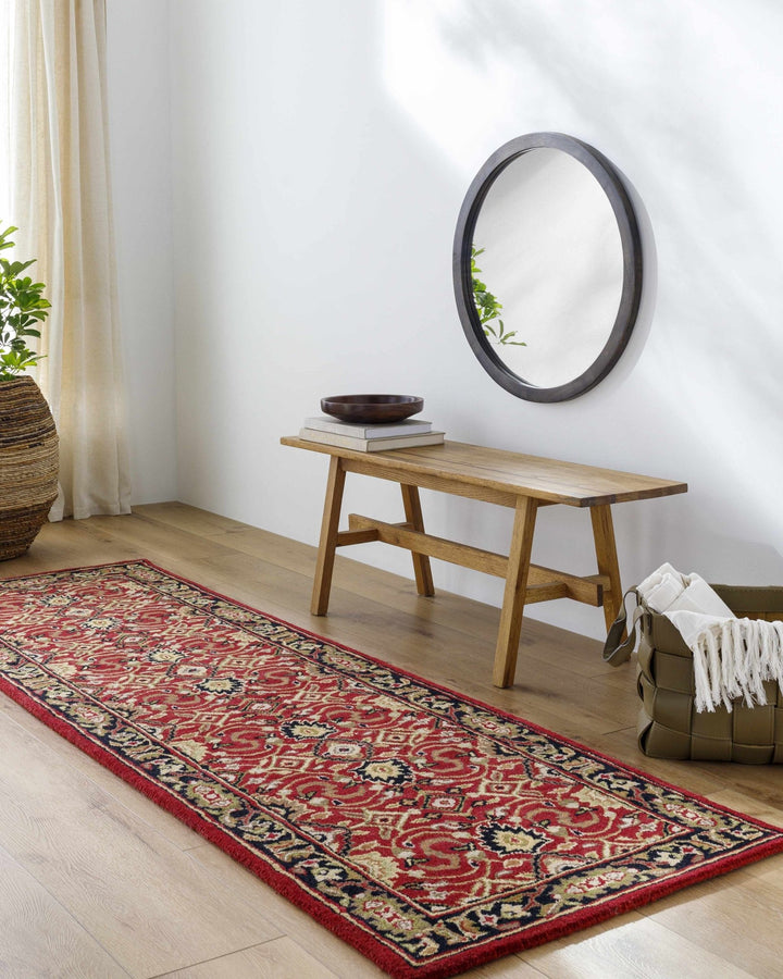 Encinitas Traditional Burgundy And Beige Hand Tufted Wool Area Rug - The Rug Decor