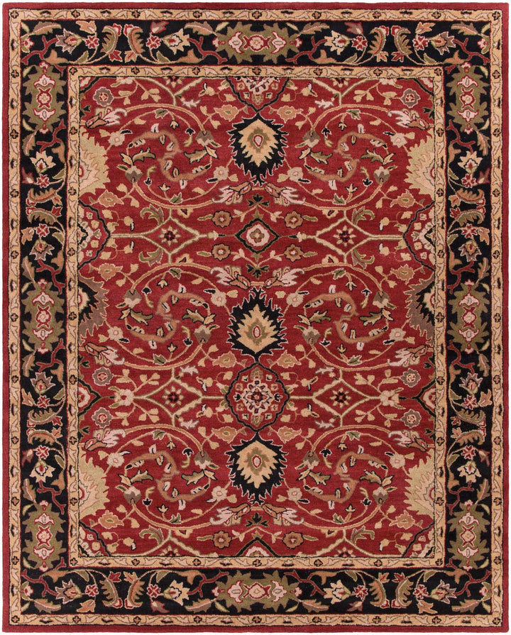 Encinitas Traditional Burgundy And Beige Hand Tufted Wool Area Rug - The Rug Decor